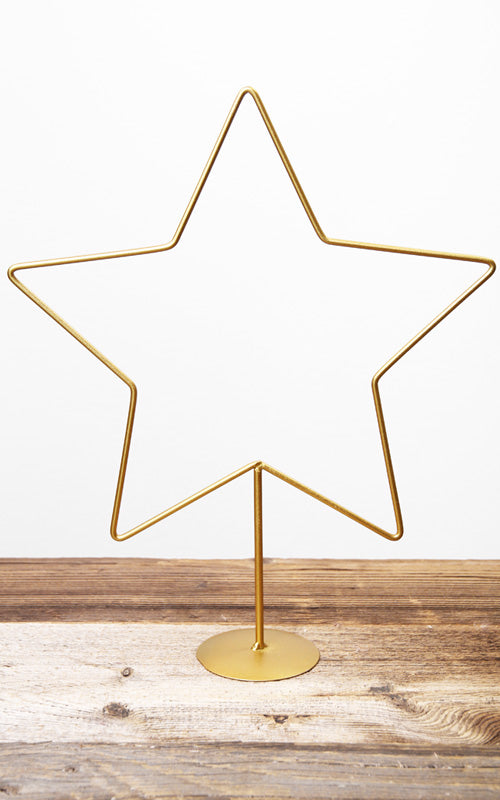 Flowerloop Stern gold mit Standfuß | 35 cm