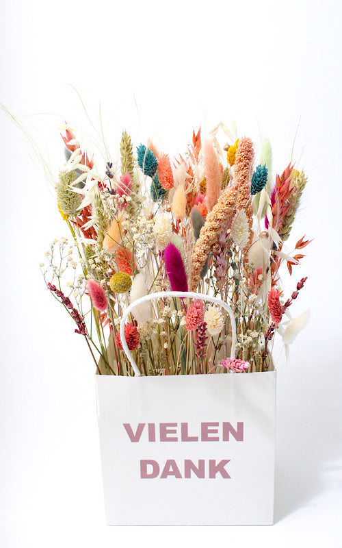 Geschenk-Tüte mit Trockenblumen