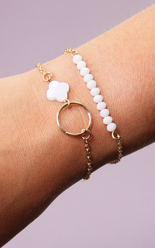 Armband 2er-Kombi mit Perlen