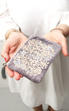 Beauty Bag lila-beige mit Muster | 16 x 11 cm