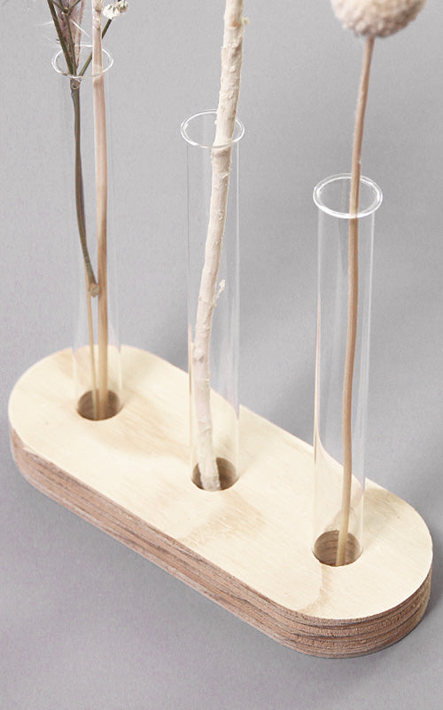 Flower Holder mit 3 Minivasen | 16 cm