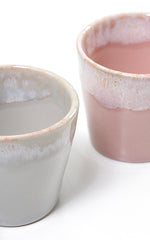 Espresso Steingut Tassen rosa aqua grau | 6 cm