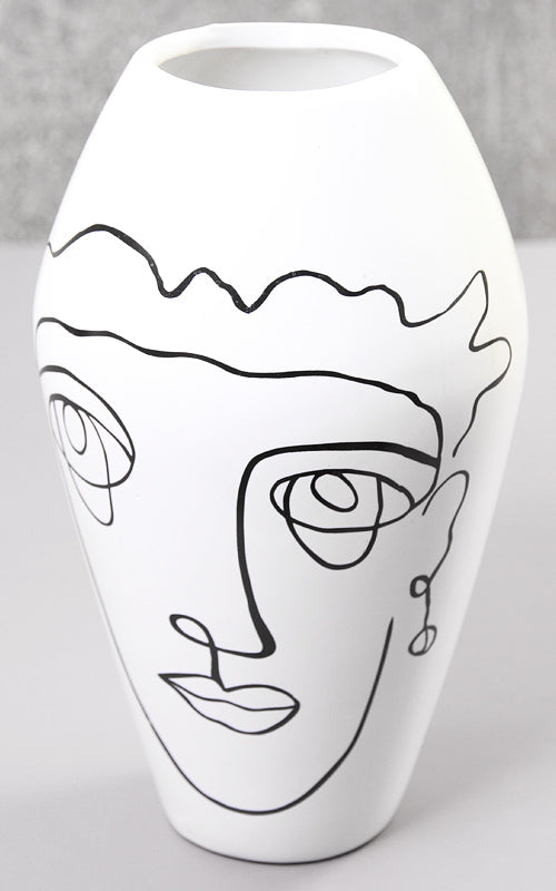Keramikvase TIPTON WHITE | 22 cm
